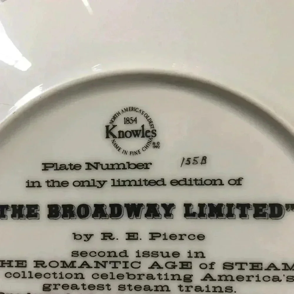 Knowles collector plate The Broadway limited by R.E. Pierce train collection
